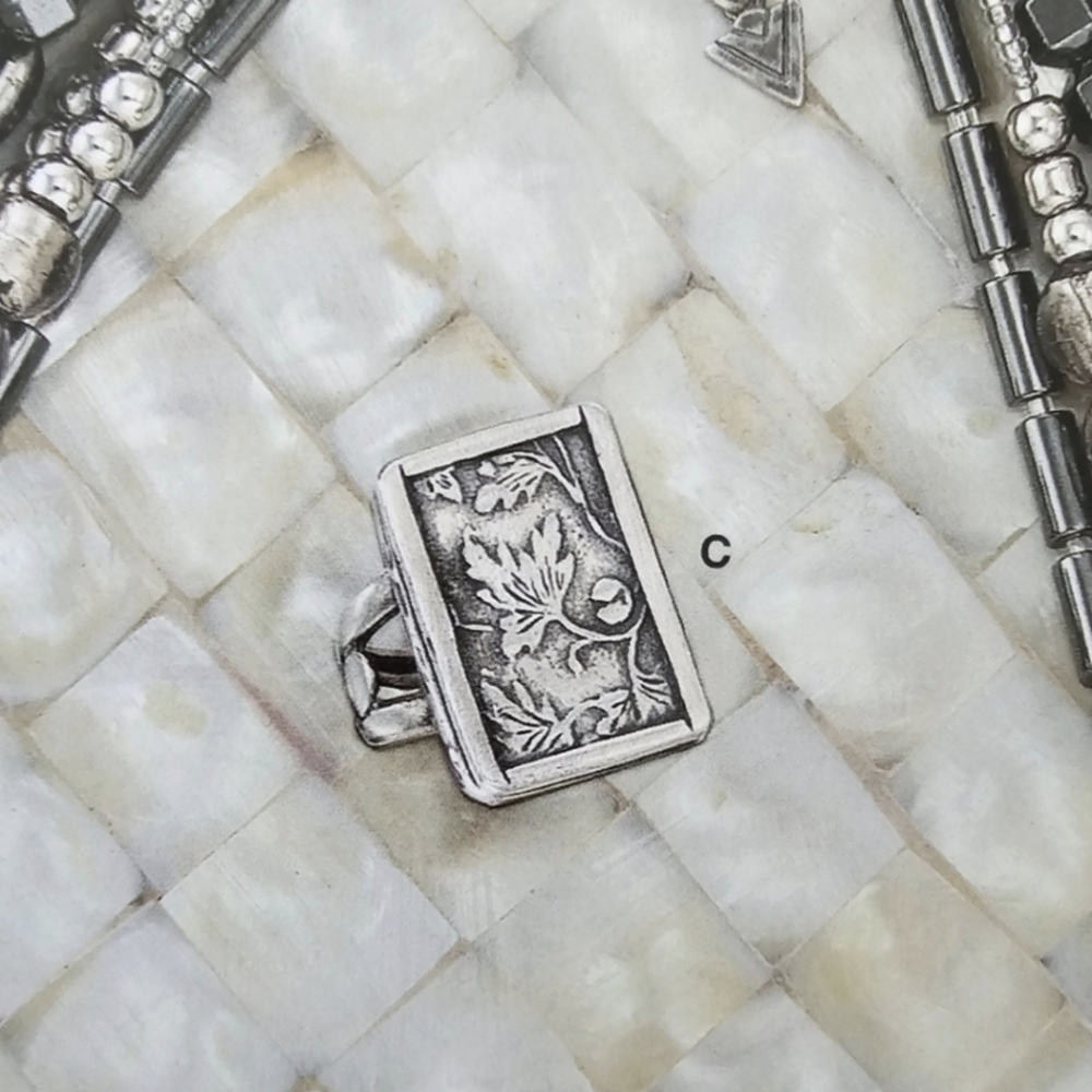 Silpada Sterling Silver Rectangular Leaf Vine Rin… - image 6